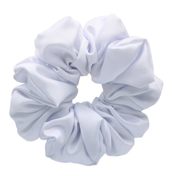 XX Large White Satin Hair Scrunchie - Picture 3 of 3